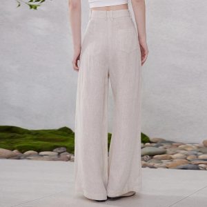 100% LINEN LOOSE TROUSERS