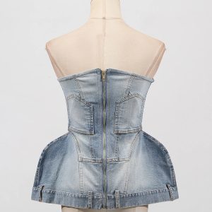SILVIE STRUCTURED DENIM BUSTIER