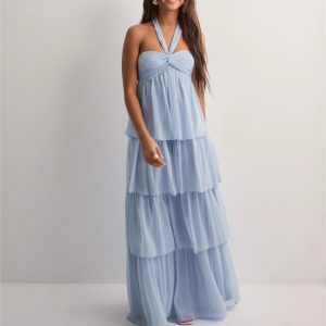 JENNY STRAPLESS TIERED DRESS