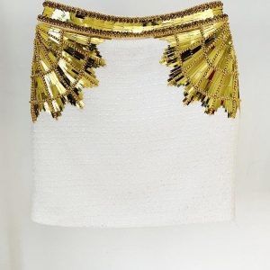 CLEO BEADED TWEED MINI SKIRT
