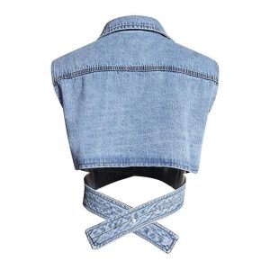 ELENA CROSS DENIM TOP